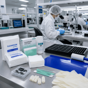High-tech cleanroom workspace in action